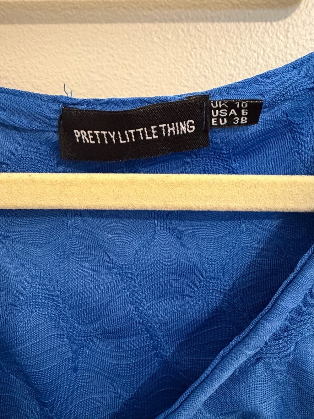 PrettyLittleThing Royal Blue Tie-Front Tunic Romper - Picture 4 of 9
